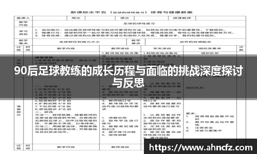 90后足球教练的成长历程与面临的挑战深度探讨与反思